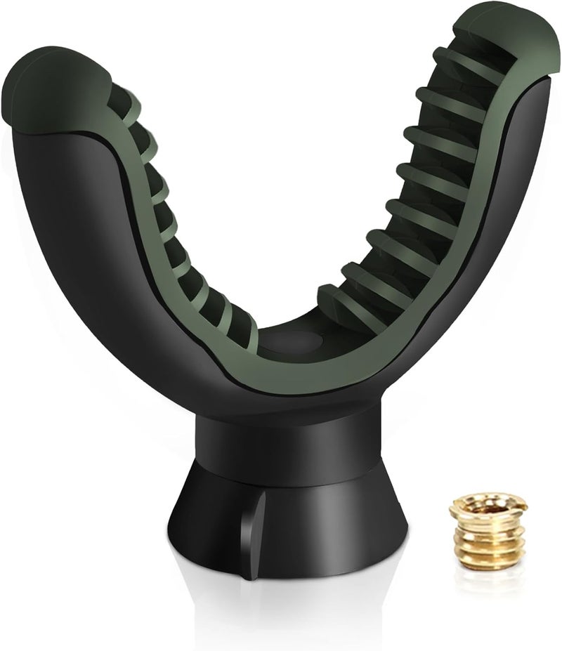 Manbily U-Shaped Yoke Shooting Mount Rest Stick Head, 360° Rotation, 3/8 inch & 1/4 inch Screw Thread for Hunting, Tripods, Bipods, Monopods (U-1) - Image 1